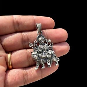 925 Sterling Silver Goddess Durga Pendant | 12g